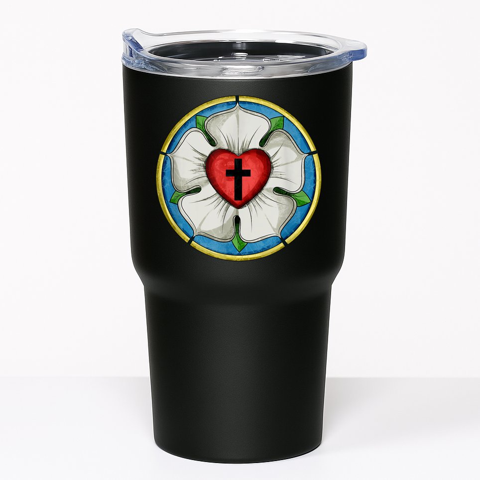 LUTHER ROSE SEAL LUTHERAN SYMBOL CHRISTIAN CROSS Tumbler