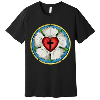LUTHER ROSE SEAL LUTHERAN SYMBOL CHRISTIAN CROSS Premium T-Shirt