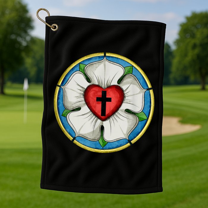 LUTHER ROSE SEAL LUTHERAN SYMBOL CHRISTIAN CROSS Golf Towel