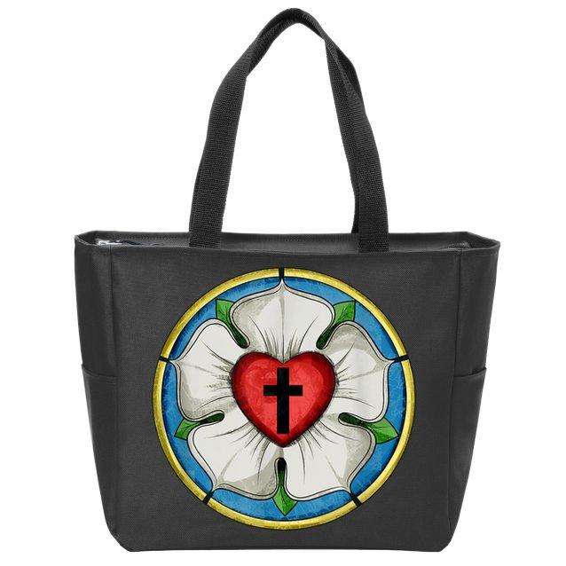 LUTHER ROSE SEAL LUTHERAN SYMBOL CHRISTIAN CROSS Zip Tote Bag
