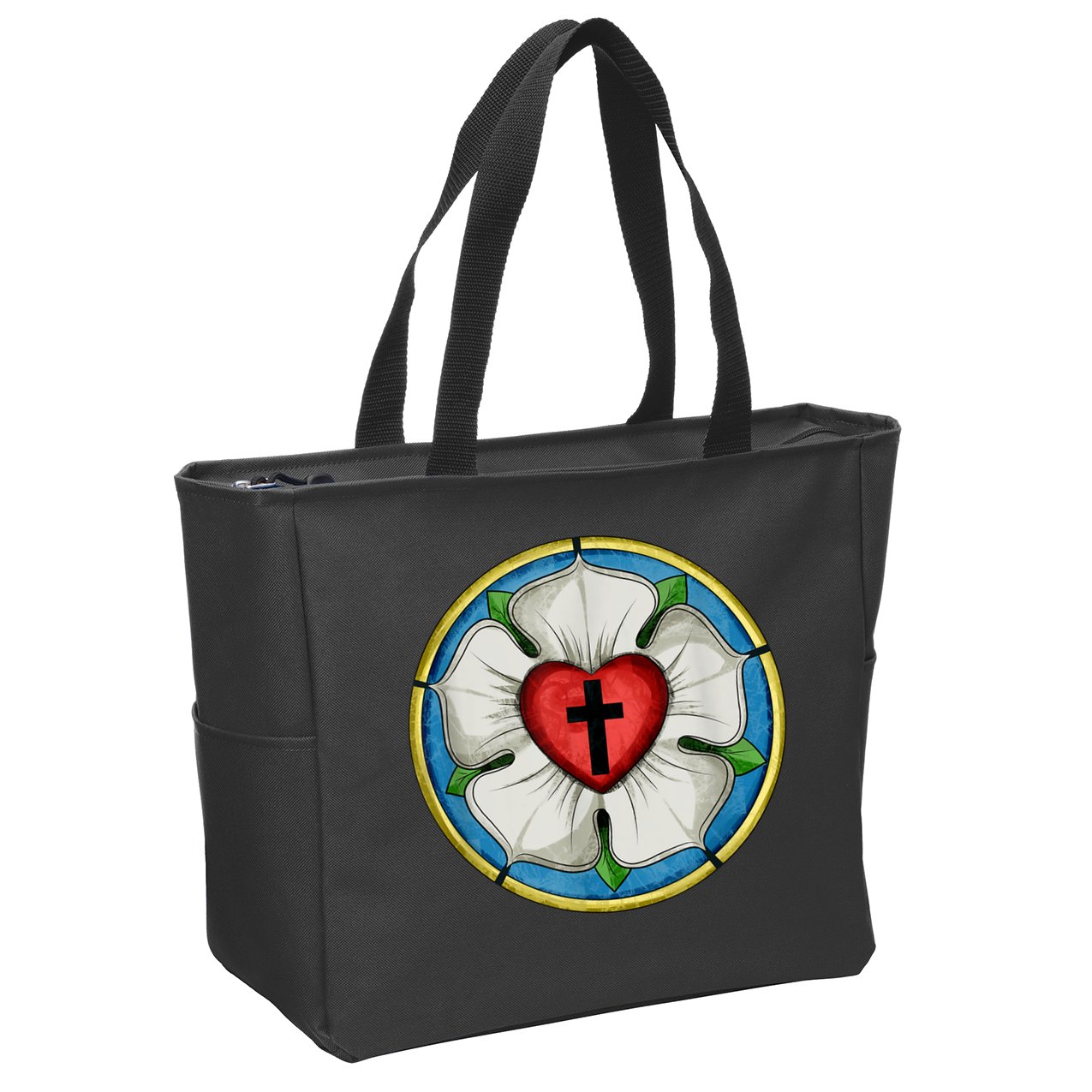 LUTHER ROSE SEAL LUTHERAN SYMBOL CHRISTIAN CROSS Zip Tote Bag