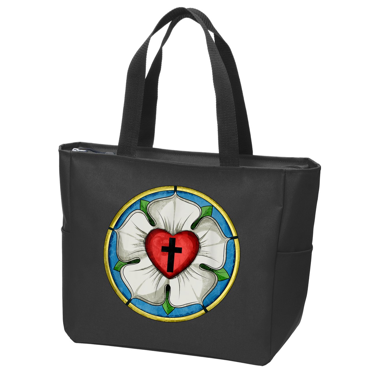 LUTHER ROSE SEAL LUTHERAN SYMBOL CHRISTIAN CROSS Zip Tote Bag
