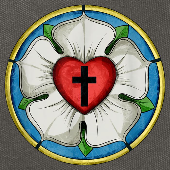 LUTHER ROSE SEAL LUTHERAN SYMBOL CHRISTIAN CROSS Cotton Canvas Backpack