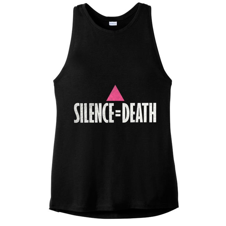 Lgbt Rights Silence Death Vintage Month Lgbt Pride Ladies PosiCharge Tri-Blend Wicking Tank