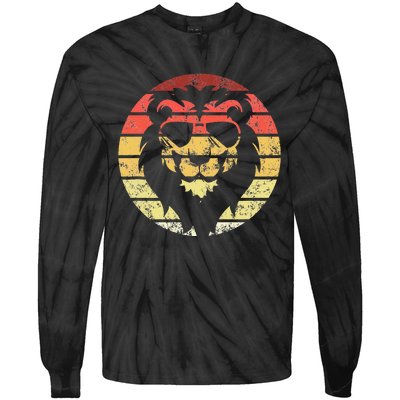 Lion Retro Style Vintage Tie-Dye Long Sleeve Shirt