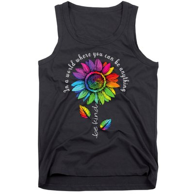 LGBTQ Rainbow Sunflower World Flower Pride Be Equality Kind Tank Top