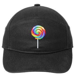 Lollipop Rainbow Sucker Candy Costume Halloween 7-Panel Snapback Hat