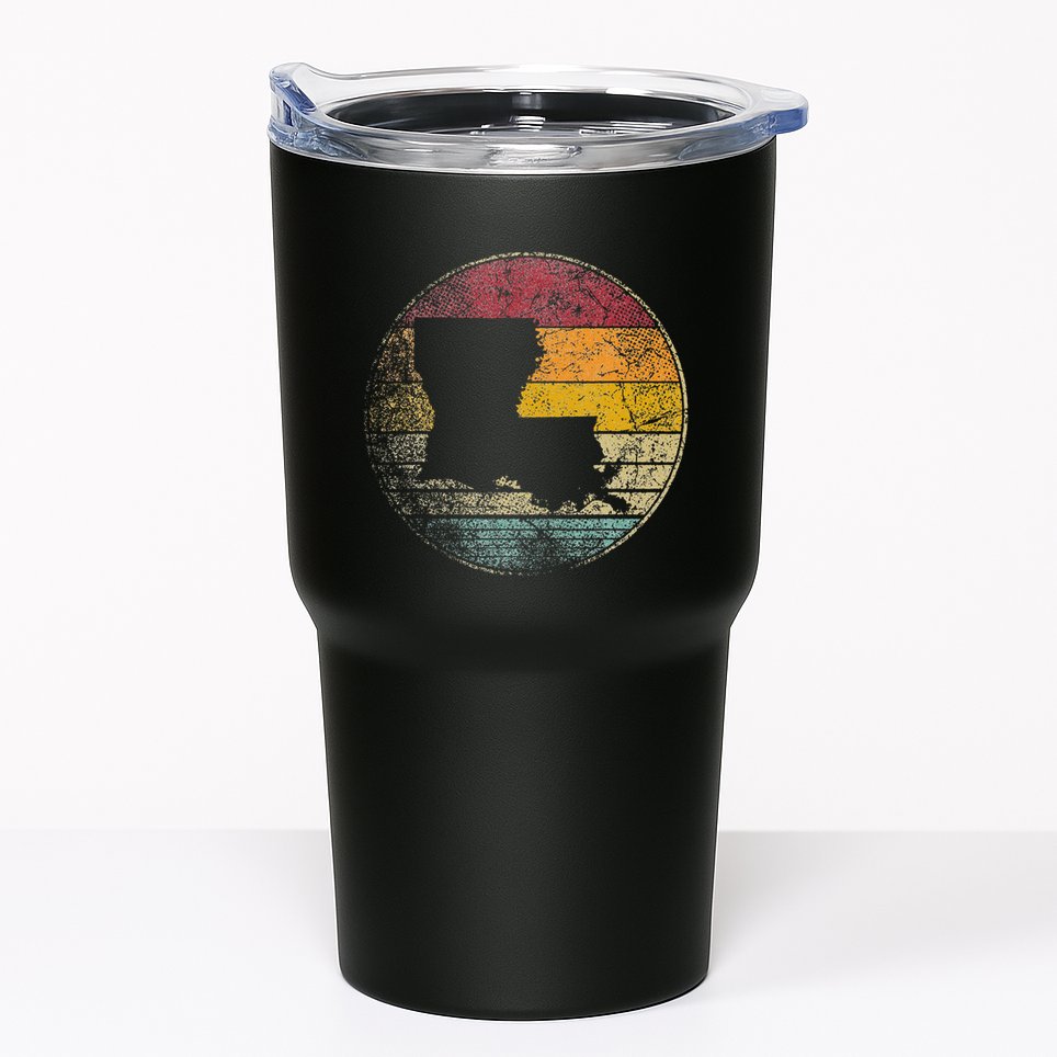 Louisiana Retro Style Vintage Distressed 70s 80s 90s Gift Tumbler