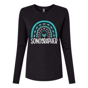 Leopard Rainbow Sonographer Ultrasound Tech Sonography Cute Gift Womens Cotton Relaxed Long Sleeve T-Shirt