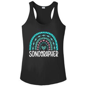 Leopard Rainbow Sonographer Ultrasound Tech Sonography Cute Gift Ladies PosiCharge Competitor Racerback Tank