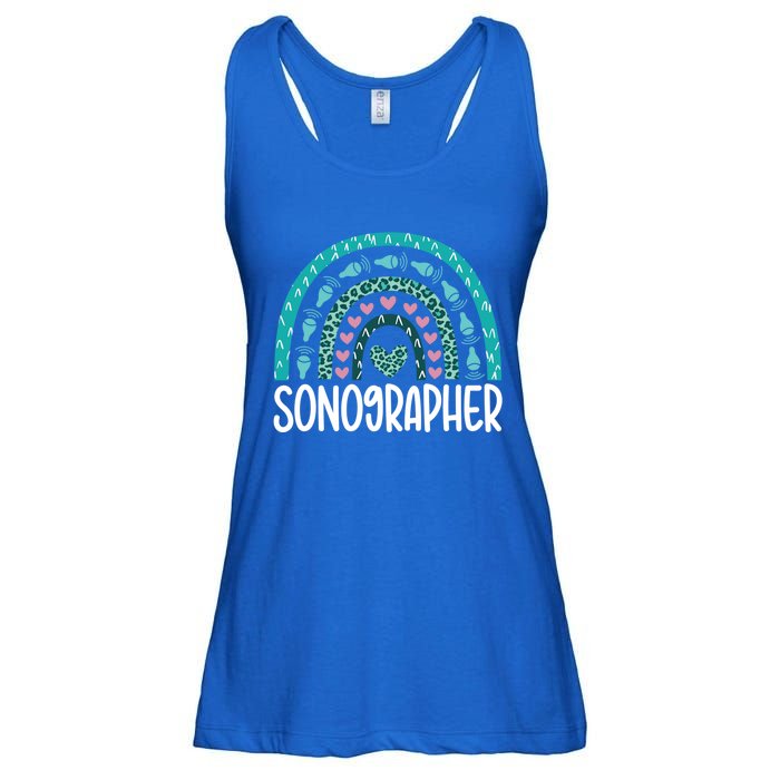 Leopard Rainbow Sonographer Ultrasound Tech Sonography Cute Gift Ladies Essential Flowy Tank