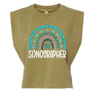 Leopard Rainbow Sonographer Ultrasound Tech Sonography Cute Gift Garment-Dyed Women's Muscle Tee