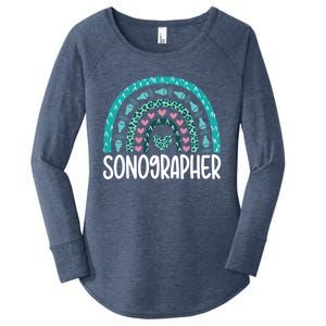 Leopard Rainbow Sonographer Ultrasound Tech Sonography Cute Gift Women's Perfect Tri Tunic Long Sleeve Shirt