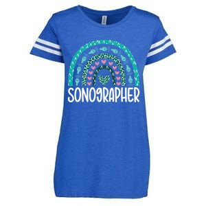 Leopard Rainbow Sonographer Ultrasound Tech Sonography Cute Gift Enza Ladies Jersey Football T-Shirt