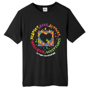 Love Respect Support Inclusion Acceptance Autism Awareness Gift Tall Fusion ChromaSoft Performance T-Shirt