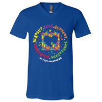 Love Respect Support Inclusion Acceptance Autism Awareness Gift V-Neck T-Shirt