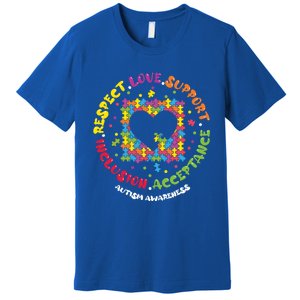 Love Respect Support Inclusion Acceptance Autism Awareness Gift Premium T-Shirt