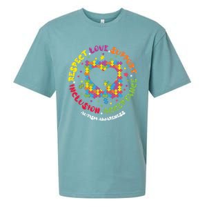 Love Respect Support Inclusion Acceptance Autism Awareness Gift Sueded Cloud Jersey T-Shirt