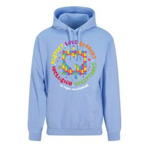 Love Respect Support Inclusion Acceptance Autism Awareness Gift Unisex Surf Hoodie