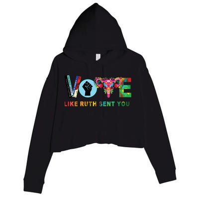 Like Ruth Sent You I Dissent Vote Crop Fleece Hoodie