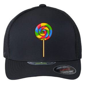 Lollipop Rainbow Sucker Candy Halloween Costume Lazy Gift Flexfit Unipanel Trucker Cap