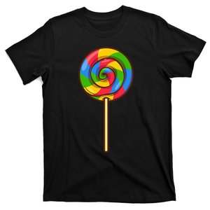 Lollipop Rainbow Sucker Candy Halloween Costume Lazy Gift T-Shirt