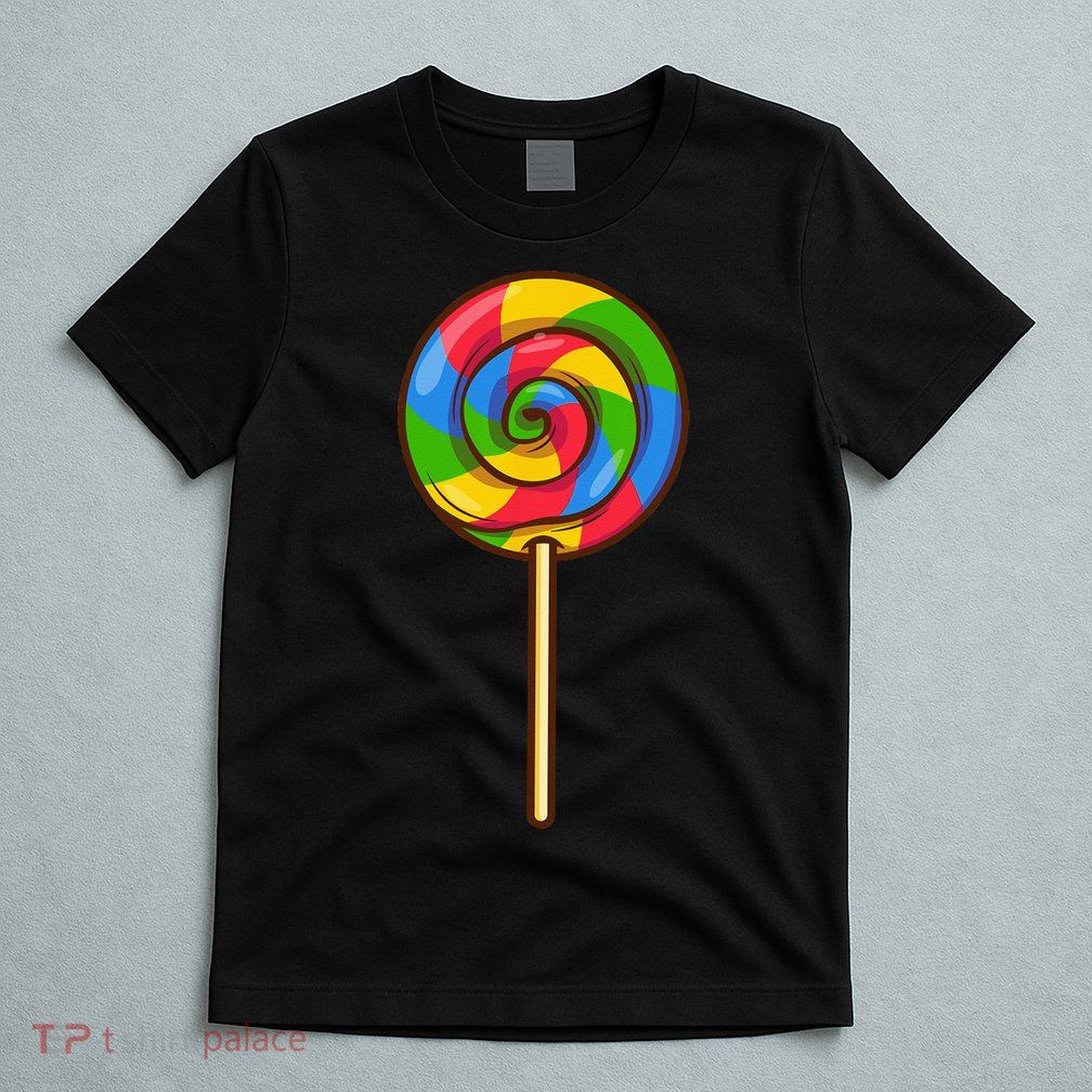 Lollipop Rainbow Sucker Candy Halloween Costume Lazy Gift T-Shirt
