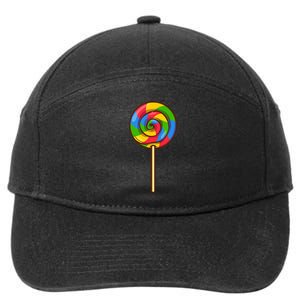 Lollipop Rainbow Sucker Candy Halloween Costume Lazy Gift 7-Panel Snapback Hat