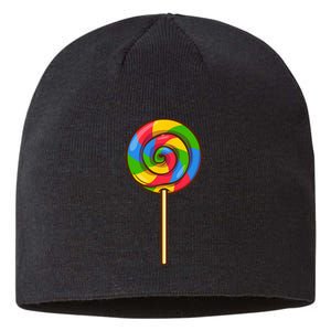 Lollipop Rainbow Sucker Candy Halloween Costume Lazy Gift Sustainable Beanie