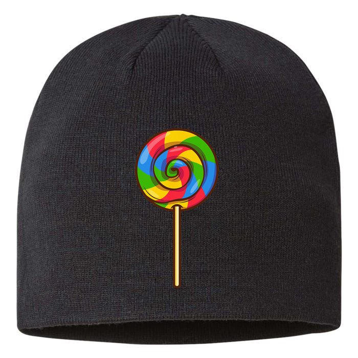 Lollipop Rainbow Sucker Candy Halloween Costume Lazy Gift Sustainable Beanie