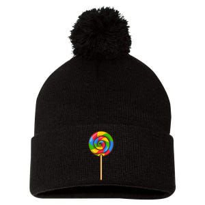 Lollipop Rainbow Sucker Candy Halloween Costume Lazy Gift Pom Pom 12in Knit Beanie