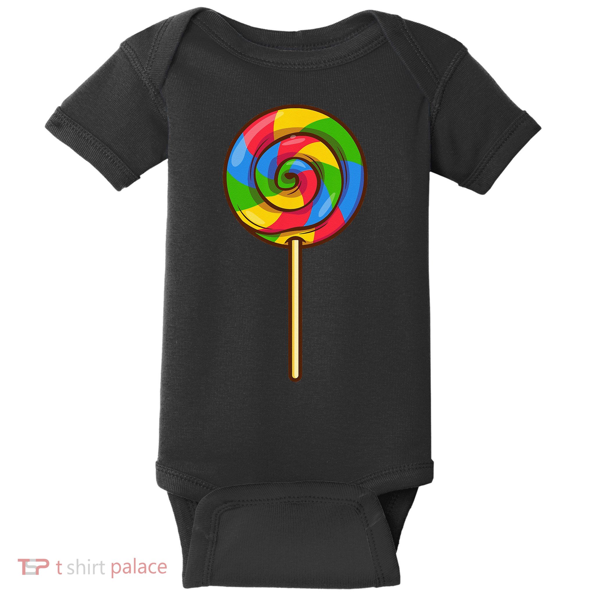 Lollipop Rainbow Sucker Candy Halloween Costume Lazy Gift Baby Bodysuit