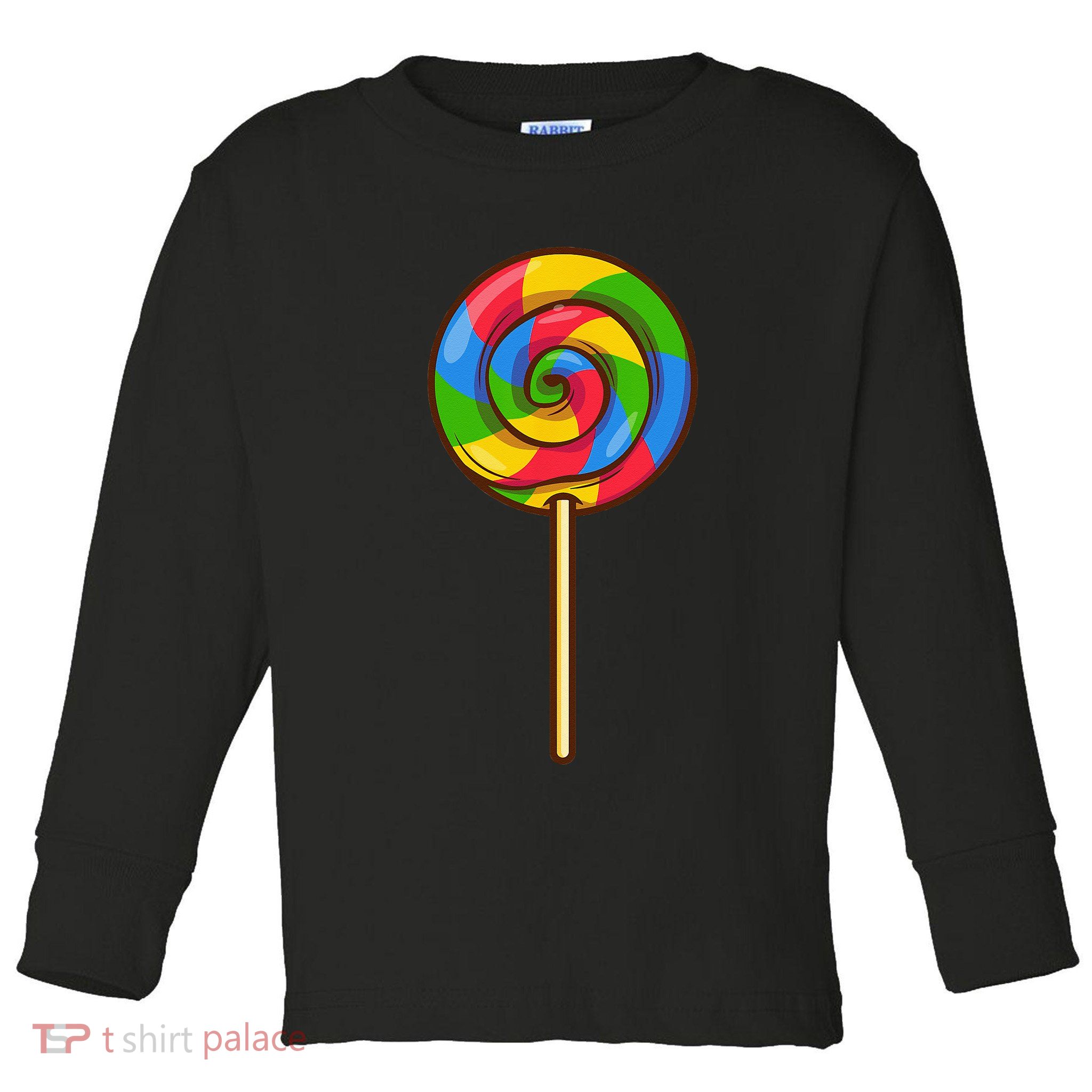 Lollipop Rainbow Sucker Candy Halloween Costume Lazy Gift Toddler Long Sleeve Shirt