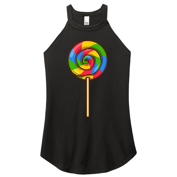 Lollipop Rainbow Sucker Candy Halloween Costume Lazy Gift Women's Perfect Tri Rocker Tank