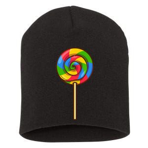 Lollipop Rainbow Sucker Candy Halloween Costume Lazy Gift Short Acrylic Beanie