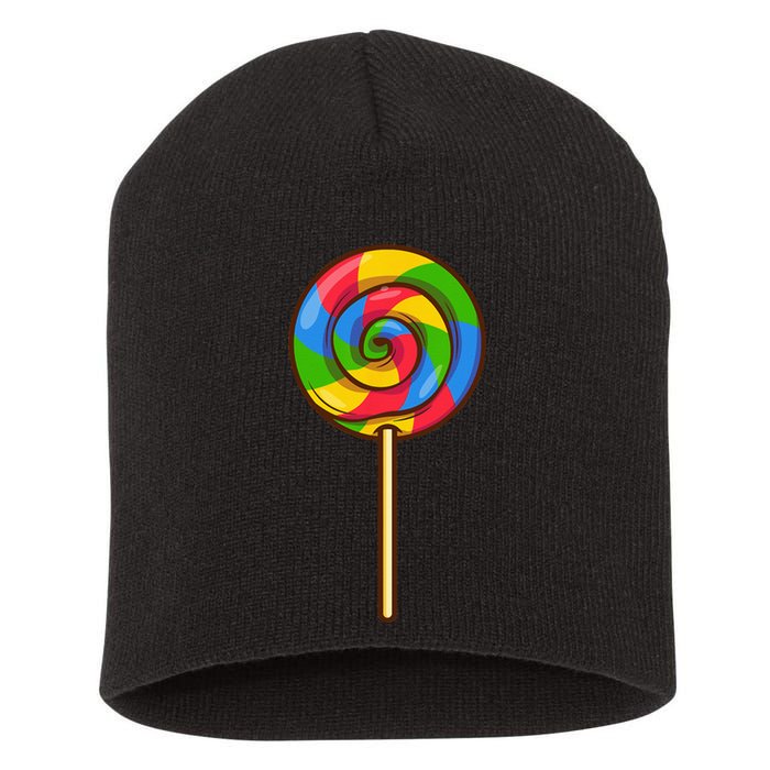 Lollipop Rainbow Sucker Candy Halloween Costume Lazy Gift Short Acrylic Beanie