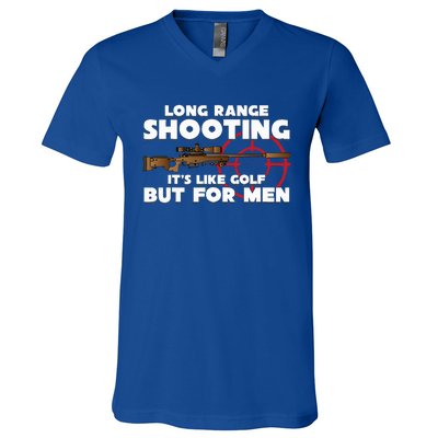 Long Range Shooting ItS Like Golf But V-Neck T-Shirt