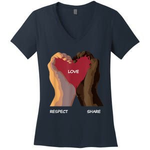 Love Respect Share Women's V-Neck T-Shirt