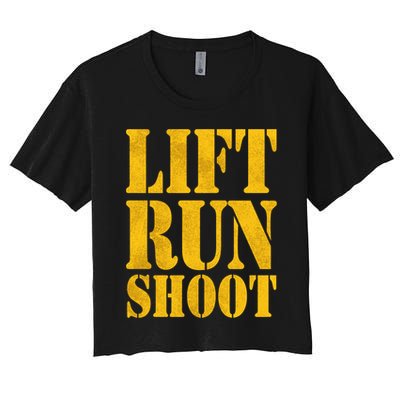 Lift Run Shoot Military Police Operator Fitness Gym Day Gift Crop Top