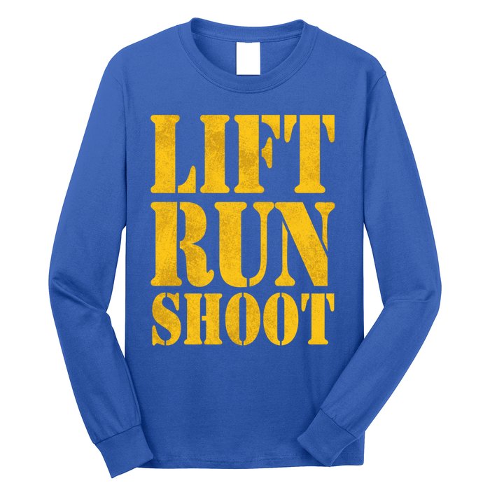 Lift Run Shoot Military Police Operator Fitness Gym Day Gift Long Sleeve Shirt