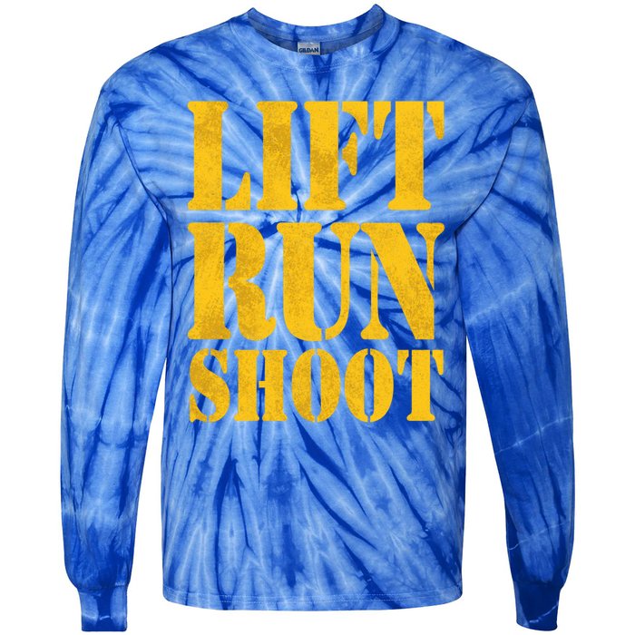 Lift Run Shoot Military Police Operator Fitness Gym Day Gift Tie-Dye Long Sleeve Shirt