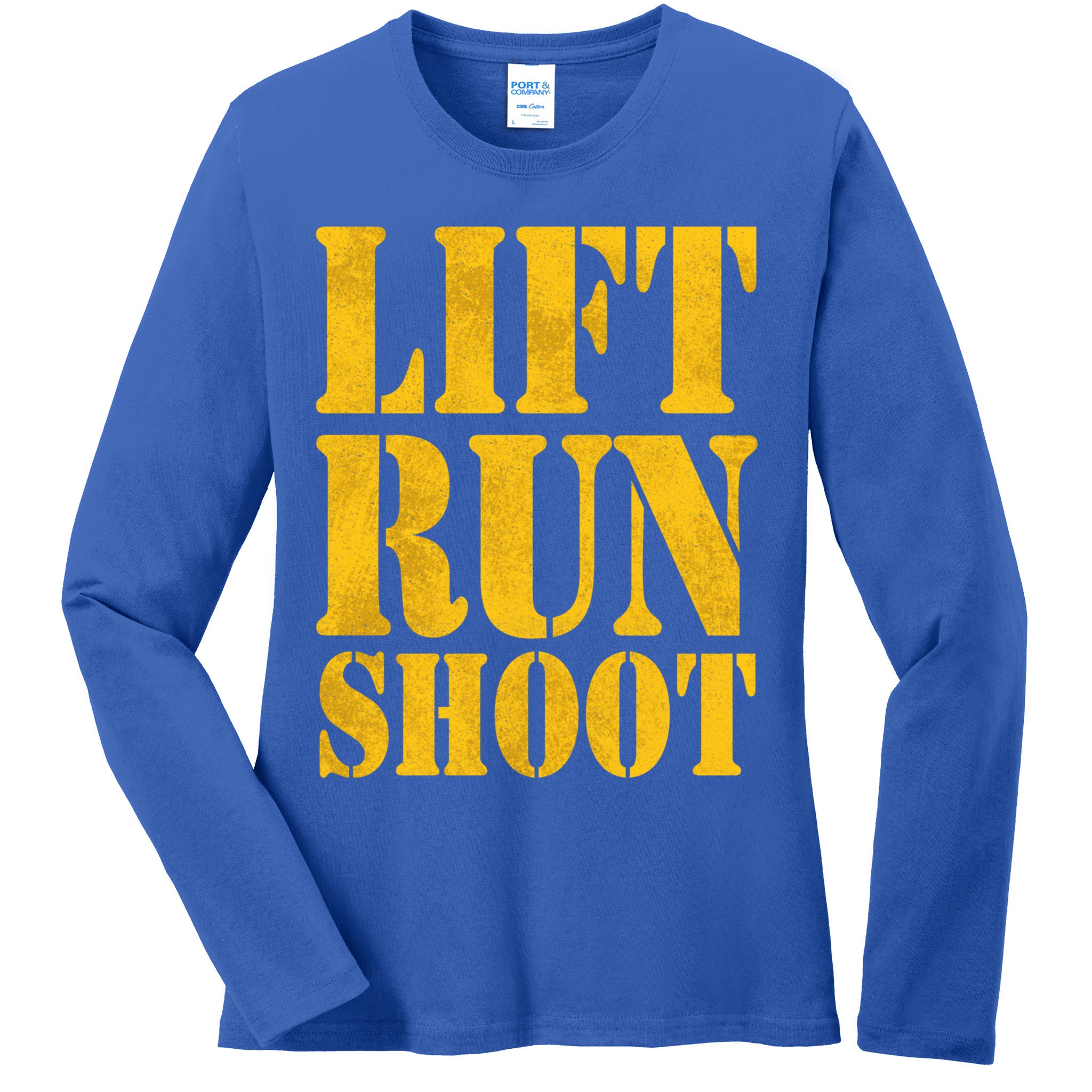 Lift Run Shoot Military Police Operator Fitness Gym Day Gift Ladies Long Sleeve Shirt