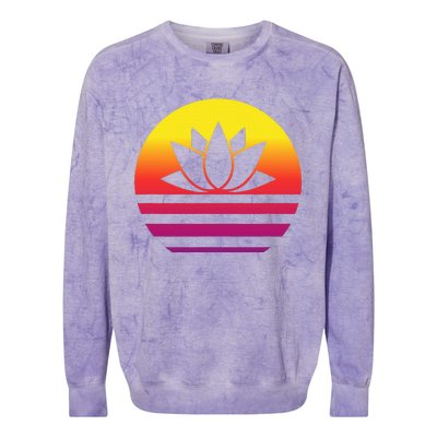 Lotus Retro Style Vintage Colorblast Crewneck Sweatshirt