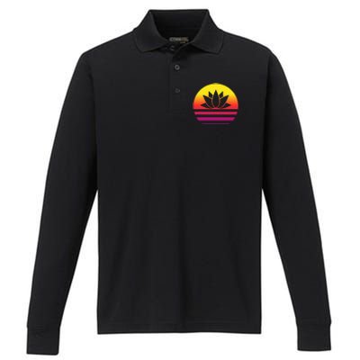 Lotus Retro Style Vintage Performance Long Sleeve Polo