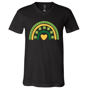 Lucky Rainbow St Patrick's Day V-Neck T-Shirt