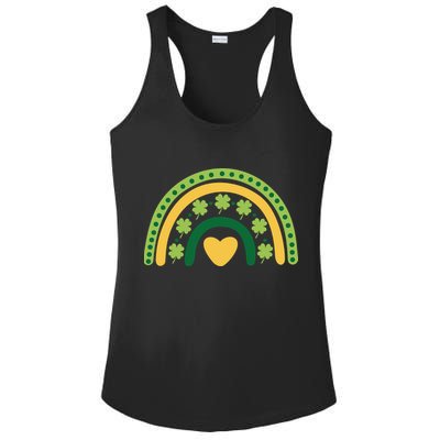 Lucky Rainbow St Patrick's Day Ladies PosiCharge Competitor Racerback Tank