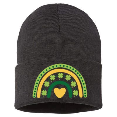 Lucky Rainbow St Patrick's Day Sustainable Knit Beanie