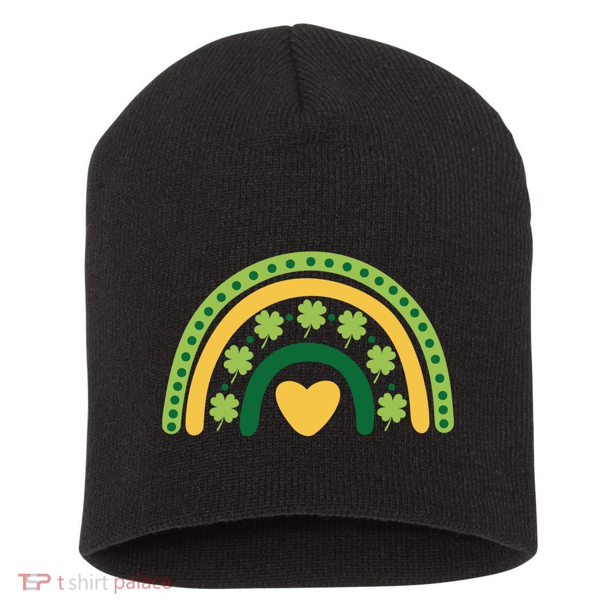 Lucky Rainbow St Patrick's Day Short Acrylic Beanie