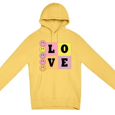 Love Retro Smile Face Cute Gift Premium Pullover Hoodie