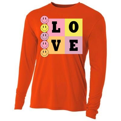 Love Retro Smile Face Cute Gift Cooling Performance Long Sleeve Crew